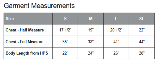 Coal Harbour 7691y Vest Sizing Chart