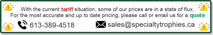Specialt Trophies Tariff Disclaimer